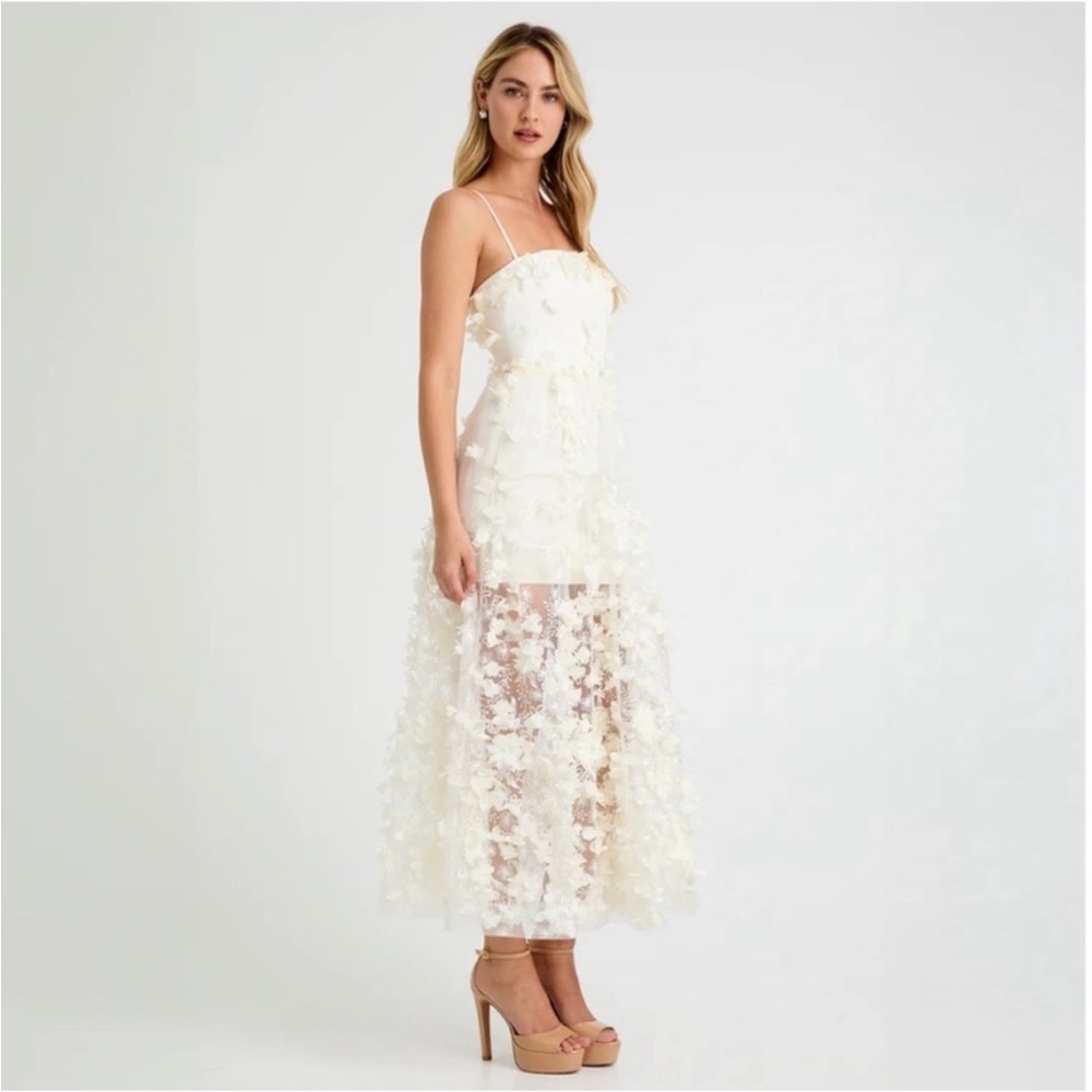 Helsi Audrey Square-Neck Floral Appliqué Sheer Midi Dress - Picture 11 of 12